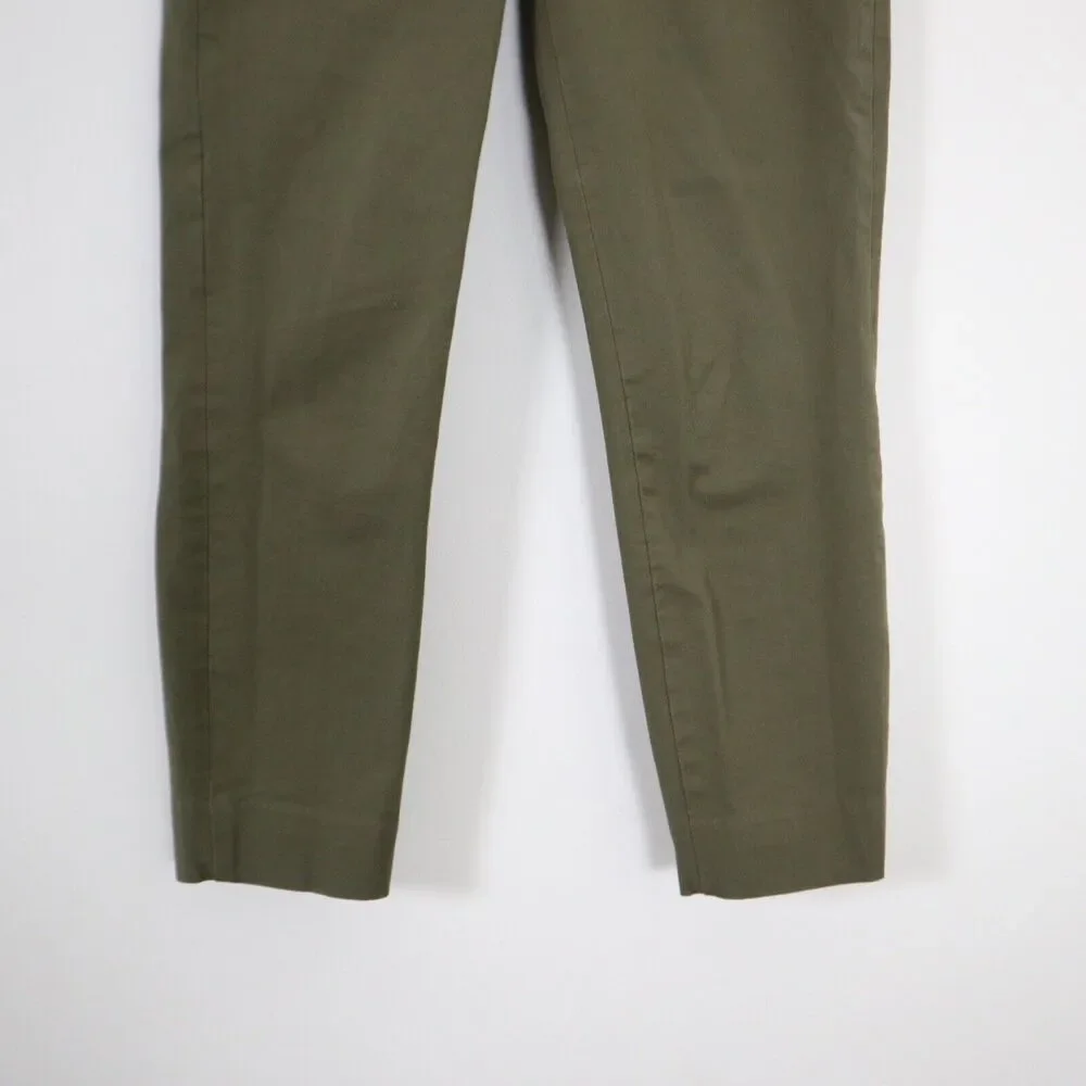 Everlane Size 4 The Fixed-Waist Stretch Cotton Pant Military Olive Green - Picture 6 of 9